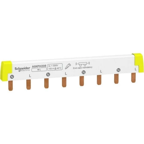 SCHNEIDER Acti9 IC60 - Peigne De Raccordement à Dents - 2P - 100A - 8 Modules De 18mm (A9XPH208) 3 SCHNEIDER Acti9 IC60 - Peigne De Raccordement à Dents - 2P - 100A - 8 Modules De 18mm (A9XPH208)