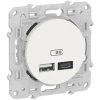 SCHNEIDER Odace - Prise USB Double - Type A+C - Blanc - 5 Vcc - 2,4A (S520401) -SCHNEIDER Soldes 40089957 1