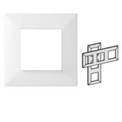 Schneider ALB86371 - Plaque Alu 3 Postes Horizontale/Verticale Alvaïs Blanc - Gris