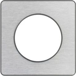 SCHNEIDER Plaque De Finition 1 Poste Alu Brossé Avec Liseré Anthracite Odace