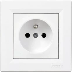 SCHNEIDER Prise De Courant 2P+T à Vis Blanc Asfora