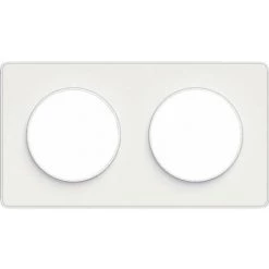 SCHNEIDER Plaque De Finition 2 Postes Horizontal/vertical Blanc Odace
