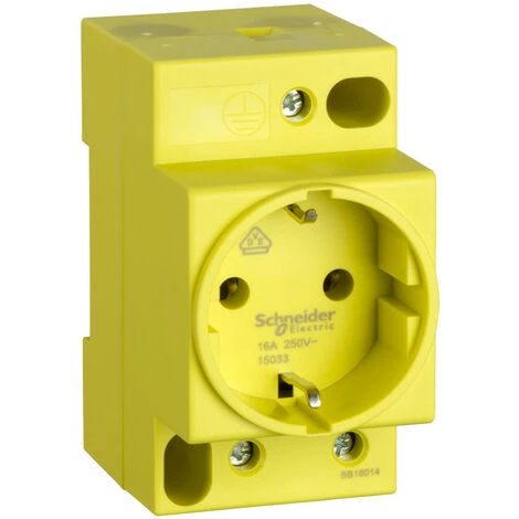 SCHNEIDER Multi9 - Prise Rail Din Schuko Jaune 250v 16a 2p T (15033) 3 SCHNEIDER Multi9 - Prise Rail Din Schuko Jaune 250v 16a 2p T (15033)