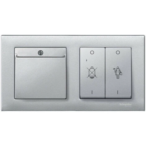 SCHNEIDER Enjoliveur M-Plan D'interrupteur à Carte, Aluminium (MTN315460) 3 SCHNEIDER Enjoliveur M-Plan D'interrupteur à Carte, Aluminium (MTN315460)