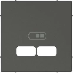 SCHNEIDER Système M - Enjoliveur Pour Prise Double USB 2.1A - Anthracite Mat (MTN4367-0414)