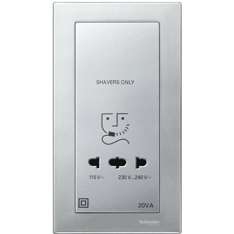 SCHNEIDER Enjoliveur M-Plan Pour Prise De Rasoir, Aluminium (MTN213560) 3 SCHNEIDER Enjoliveur M-Plan Pour Prise De Rasoir, Aluminium (MTN213560)