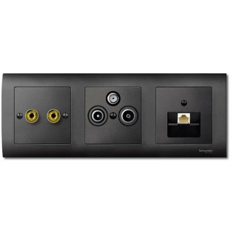 SCHNEIDER Plaque Centrale M-Plan Pour Prises D'antenne 2 Et 3 Sorties,anthracite (MTN297514) 3 SCHNEIDER Plaque Centrale M-Plan Pour Prises D'antenne 2 Et 3 Sorties,anthracite (MTN297514)