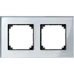 SCHNEIDER M-Plan Verre Diamant, Plaque De Finition 2 Postes Horiz. Ou Vert. Entraxe 71mm (MTN4020-3260)