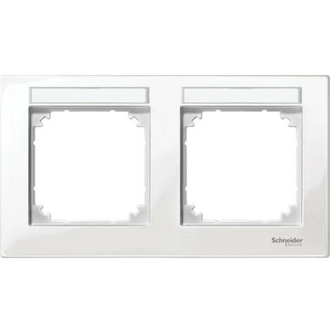 SCHNEIDER System M - Plaque Dble H Porte Etiqu Blanc Bril (MTN514219) 3 SCHNEIDER System M - Plaque Dble H Porte Etiqu Blanc Bril (MTN514219)