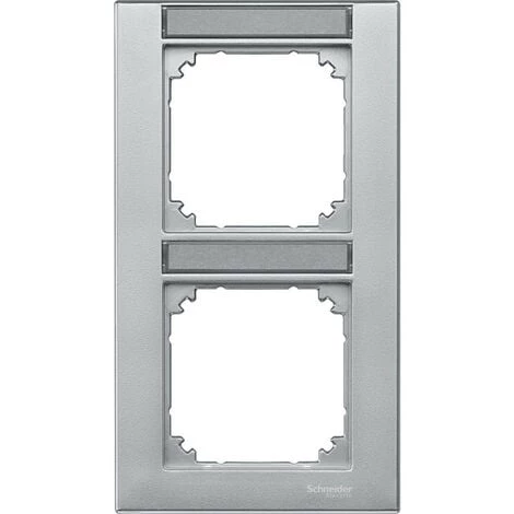 SCHNEIDER Plaque Finition Double M-Plan, Avec Porte-étiquette Montage Vertical, Aluminium (MTN476260) 3 SCHNEIDER Plaque Finition Double M-Plan, Avec Porte-étiquette Montage Vertical, Aluminium (MTN476260)