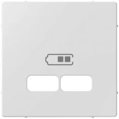 SCHNEIDER Système M - Enjoliveur Pour Prise Double USB 2.1A - Blanc Brillant Antibactérien (MTN4367-0325)