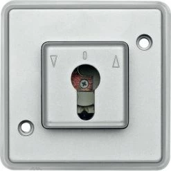 SCHNEIDER Interrupteur Poussoir Anti-vandalisme IP44, 2 Pôles 10A, à Clé, Volet Roulant (MTN318460)