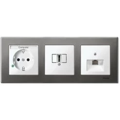 SCHNEIDER System M - Plaque Tple Plan Metal Acier Graph (MTN403314)