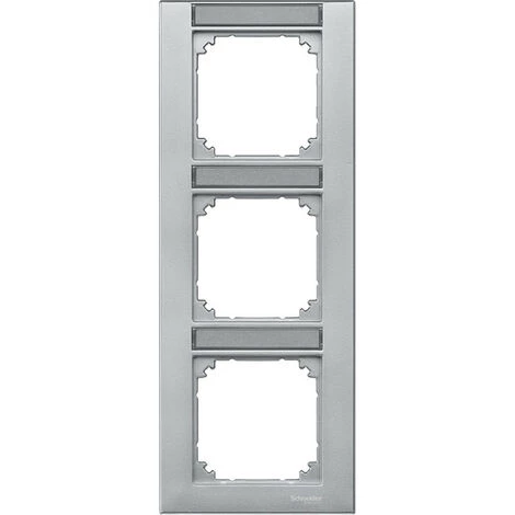 SCHNEIDER Plaque Finition Triple M-Plan, Avec Porte-étiquette Montage Vertical, Aluminium (MTN476360) 3 SCHNEIDER Plaque Finition Triple M-Plan, Avec Porte-étiquette Montage Vertical, Aluminium (MTN476360)