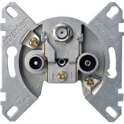 SCHNEIDER Prise D'antenne, 1entrée-3sortiesTV+FM+SAT (MTN466097)