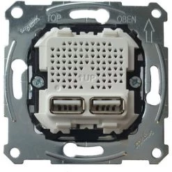 SCHNEIDER Système M - Prise Chargeur Double USB - 2.1A (MTN4366-0100)