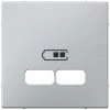 SCHNEIDER Système M - Enjoliveur Pour Prise Double USB 2.1A - Alu Mat (MTN4367-0460)