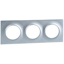 SCHNEIDER Plaque De Finition 3 Postes Entraxe 71mm Aluminium Odace