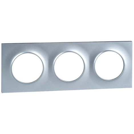SCHNEIDER Plaque De Finition 3 Postes Entraxe 71mm Aluminium Odace 3 SCHNEIDER Plaque De Finition 3 Postes Entraxe 71mm Aluminium Odace