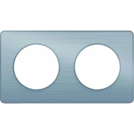 SCHNEIDER Plaque De Finition 2 Postes Aluminium Brossé Odace 3 SCHNEIDER Plaque De Finition 2 Postes Aluminium Brossé Odace