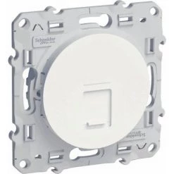 SCHNEIDER Prise RJ45 Blanc, Grade 1 (téléphone) Cat. 5 UTP Blanc Odace