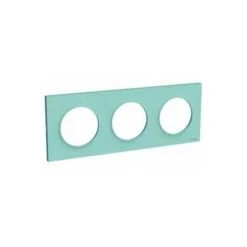 Plaque Odace Styl Bleu Cian 3 Postes Horizontaux Ou Verticaux Entraxe 71mm Schneider Electric