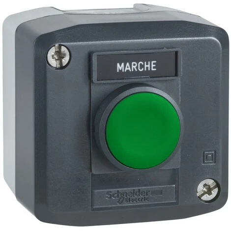 SCHNEIDER Harmony XAL - Boite 1 Bouton Poussoir Affleur Vert Ø22 - 1F - étiquet 'MARCHE' (XALD101) 3 SCHNEIDER Harmony XAL - Boite 1 Bouton Poussoir Affleur Vert Ø22 - 1F - étiquet 'MARCHE' (XALD101)