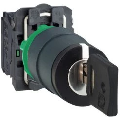 SCHNEIDER Harmony XB5 - Bouton à Clé 455 - Ø22 - 3 Pos Fix - Retr C - 2F - Vis étrier (XB5AG33)