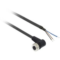 SCHNEIDER OsiSense XZ - Connecteur Pré-câblé - Coudé Femelle - M12 - 3 Broches - 2m (XZCP1340L2)