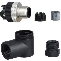 SCHNEIDER OsiSense XZ - Connecteur Nu Mâle - M12 - 4 Broches - Coudé - PE Pg 7 (XZCC12MCM40B)