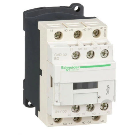 SCHNEIDER TeSys CAD32 - Contacteur - 3F+2O - Instantané - 10A - 24Vcc (CAD32BD) 3 SCHNEIDER TeSys CAD32 - Contacteur - 3F+2O - Instantané - 10A - 24Vcc (CAD32BD)