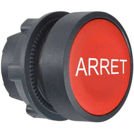 SCHNEIDER Harmony XB5 - Tête Bouton Poussoir - Affleurant - Ø22 - Rouge - Texte 'ARRET' (ZB5AA433) 3 SCHNEIDER Harmony XB5 - Tête Bouton Poussoir - Affleurant - Ø22 - Rouge - Texte 'ARRET' (ZB5AA433)