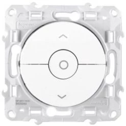 SCHNEIDER Odace, Interrupteur Volet-roulant Blanc 3 Boutons Montée/descente/stop à Vis