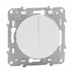 SCHNEIDER ODACE, DOUBLE VA-ET-VIENT BLANC, CONNEXION RAPIDE, À VIS