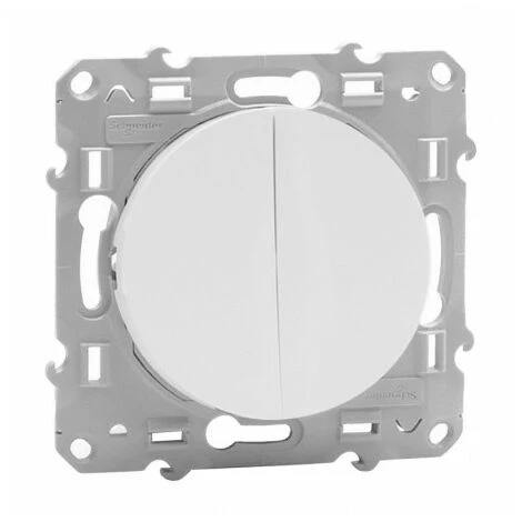 SCHNEIDER ODACE, DOUBLE VA-ET-VIENT BLANC, CONNEXION RAPIDE, À VIS 3 SCHNEIDER ODACE, DOUBLE VA-ET-VIENT BLANC, CONNEXION RAPIDE, À VIS