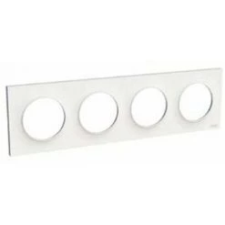 SCHNEIDER Odace Styl, Plaque Blanc 4 Postes Horizontaux Ou Verticaux Entraxe 71mm