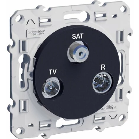 Prise TV/FM/SAT Anthracite, 2 Entrées TV/FM Et SAT, à Vis Schneider Electric Odace 4 Prise TV/FM/SAT Anthracite, 2 Entrées TV/FM Et SAT, à Vis Schneider Electric Odace – Image 2