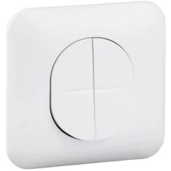 SCHNEIDER Ovalis Double Va-et-vient 10AX - Blanc RAL9003 - Fixation Par Vis (S262214)