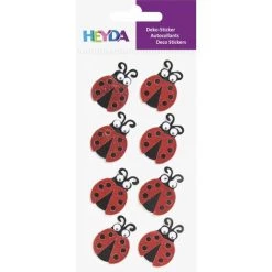 Baier & Schneider Sticker Sticker Étiquette De Mélange De, Coccinelle, 8 pièces, 4 couleurs, 1 Pièces