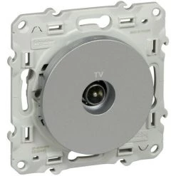 SCHNEIDER Odace Alu, Prise Télévision Simple (S530645-445)