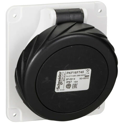 SCHNEIDER PratiKa - Socle De Prise Inclinée -16A -3P+N+T - 480-500 V CA- IP67 - à Vis (PKF16F745) 3 SCHNEIDER PratiKa - Socle De Prise Inclinée -16A -3P+N+T - 480-500 V CA- IP67 - à Vis (PKF16F745)