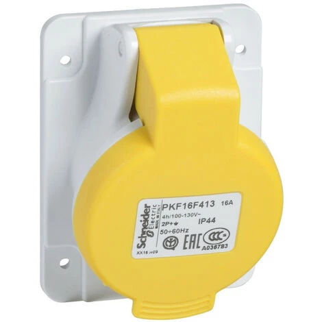 SCHNEIDER PratiKa - Socle Prise Industrielle - 32A - IP44 - 110 - 3P - Vis (PKF32F413) 3 SCHNEIDER PratiKa - Socle Prise Industrielle - 32A - IP44 - 110 - 3P - Vis (PKF32F413)