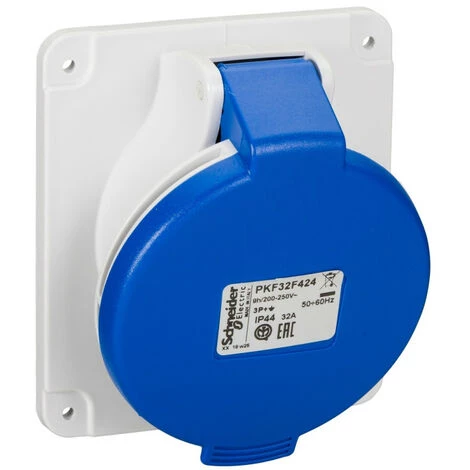 SCHNEIDER PratiKa - Socle Prise Industrielle - 32A - IP44 - 220 - 4P - Vis (PKF32F424) 3 SCHNEIDER PratiKa - Socle Prise Industrielle - 32A - IP44 - 220 - 4P - Vis (PKF32F424)
