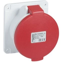 SCHNEIDER PratiKa - Socle De Prise Industrielle Droite 16 A - 2P+T - 380-415 V CA - IP44 (PKY16G433)
