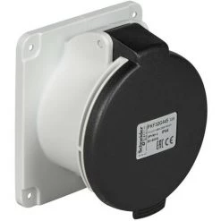 SCHNEIDER PratiKa - Socle Prise Industrielle Droite - 32A - IP44 - 500 - 5P - Vis (PKF32G445)