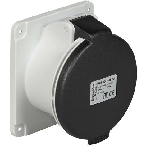 SCHNEIDER PratiKa - Socle Prise Industrielle Droite - 32A - IP44 - 500 - 5P - Vis (PKF32G445) 3 SCHNEIDER PratiKa - Socle Prise Industrielle Droite - 32A - IP44 - 500 - 5P - Vis (PKF32G445)