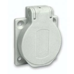 SCHNEIDER PratiKa - Socle De Prise NF 50x50mm - 2P+T 10-16 A - IP54 - Connex. Lat. - Gris (PKN52G)