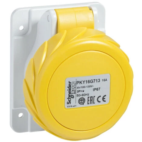 SCHNEIDER PratiKa - Socle De Prise Industrielle Droite 32 A - 2P+T - 100-130 V CA - IP67 (PKY32G713) 3 SCHNEIDER PratiKa - Socle De Prise Industrielle Droite 32 A - 2P+T - 100-130 V CA - IP67 (PKY32G713)