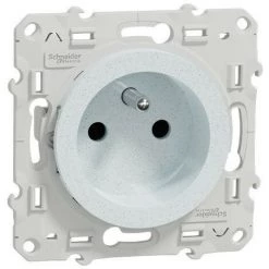 SCHNEIDER Odace Prise De Courant 2P+T Blanc Recyclé, à Vis, 4 Connexions Rapides Par Pôle (S510049)
