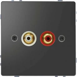 SCHNEIDER D-Life - Prise RCA Cinch - Anthracite - Méca + Enjoliveur (MTN4350-6034)